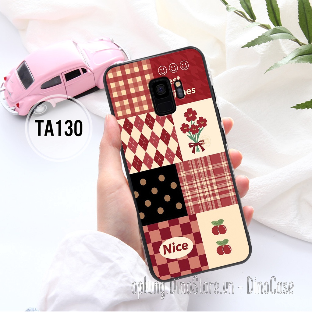 Ốp lưng Samsung S9/S9+/S9 Plus in hình họa tiết kẻ Caro đen đỏ thời trang viền dẻo bảo vệ camera, bền đẹp giá rẻ.