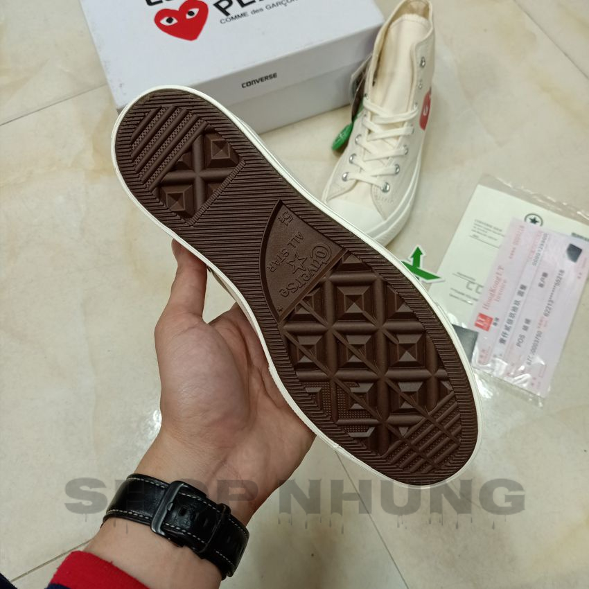 Giày converse 1970s tim play nam nữ cổ cao màu trắng