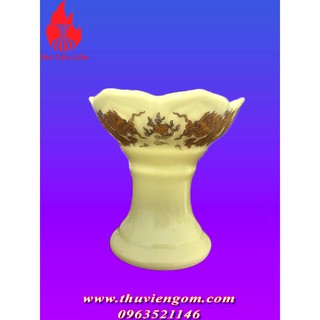 Chân nến thờ vàng kim chuẩn Gốm Sứ Bát Tràng