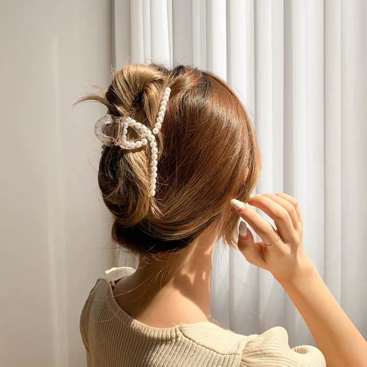 Kẹp Tóc Đính Ngọc Trai Thiết Kế Lưng Độc Đáo Thời Trang