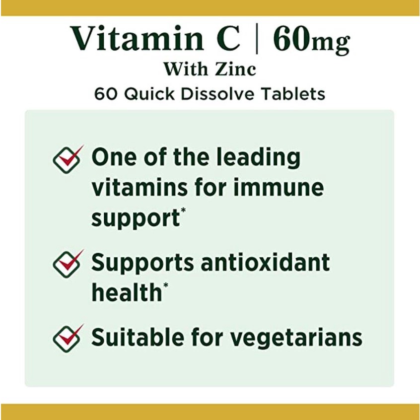 Vitamin C và Kẽm Nature’s Bounty 60 viên Tăng đề kháng Tăng hệ miễn dịch MaCi