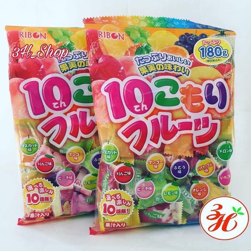 Kẹo trái cây 10 vị dạng ngậm chua ngọt Ribon - Nhật Bảnr