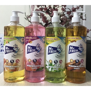 Nước rửa chén đậm đặc van nhấn Mr Fresh 800ml (Đào, Cam, Trà Xanh, Quế)
