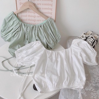 [GIÁ HUỶ DIỆT] Áo Sơ Mi Buộc Bụng - Áo Croptop Trễ Vai Buộc Eo Hot Trend 2021 (video ảnh thật shop quay)