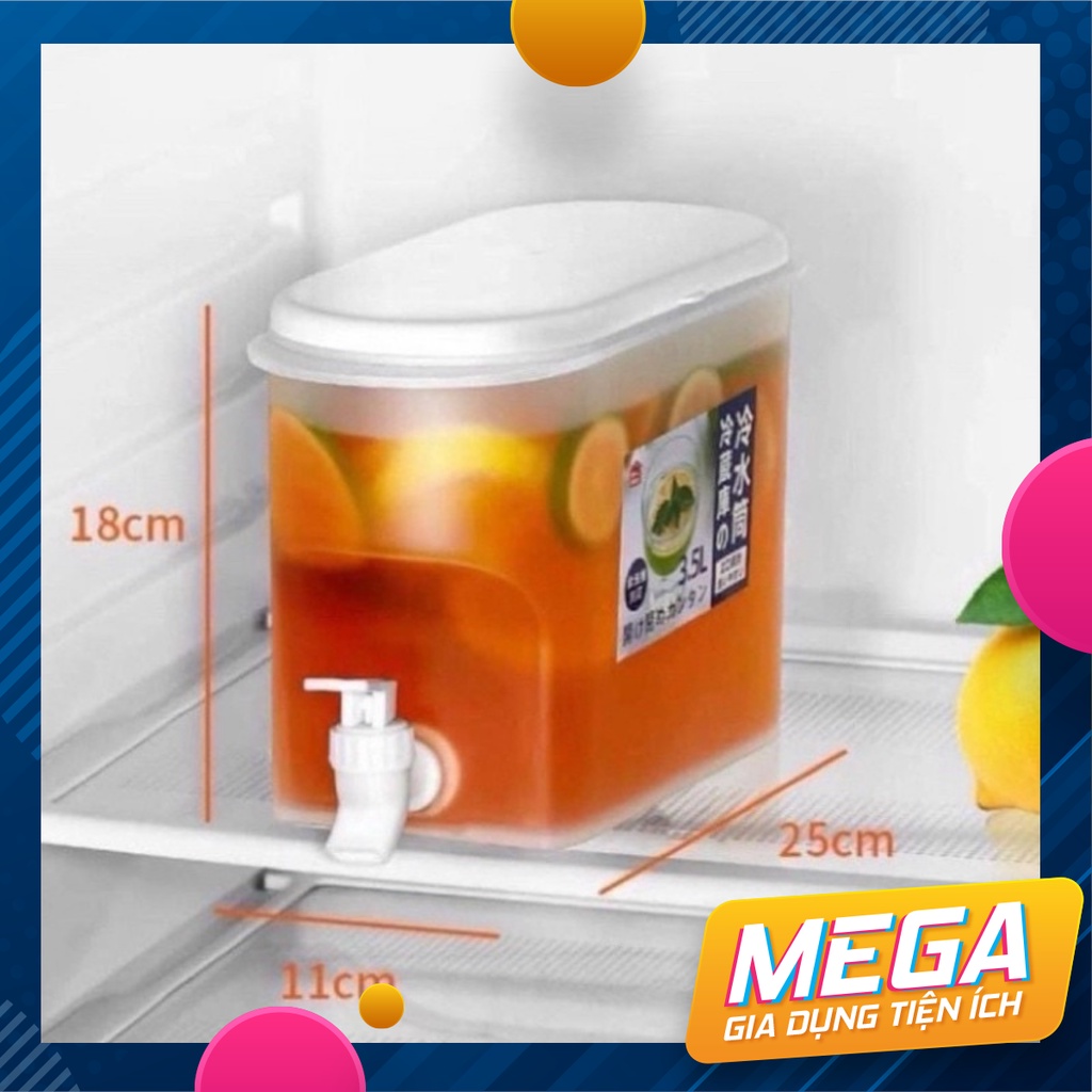 Bình Nước 3.5L Có Vòi Để Tủ Lạnh Cao Cấp, Đựng Nước Trà, Nước Trái Cây Tiện Lợi Đa Năng Ngăn Nắp