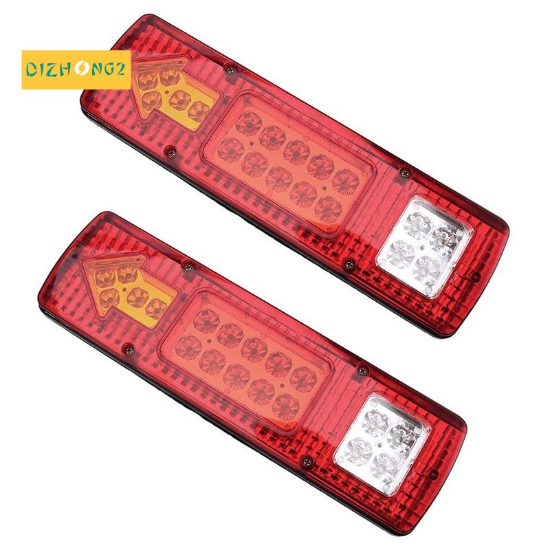 Set 2 Đèn Hậu 12v 19 Bóng LED 5 Chế Độ Sáng Cho Xe Tải