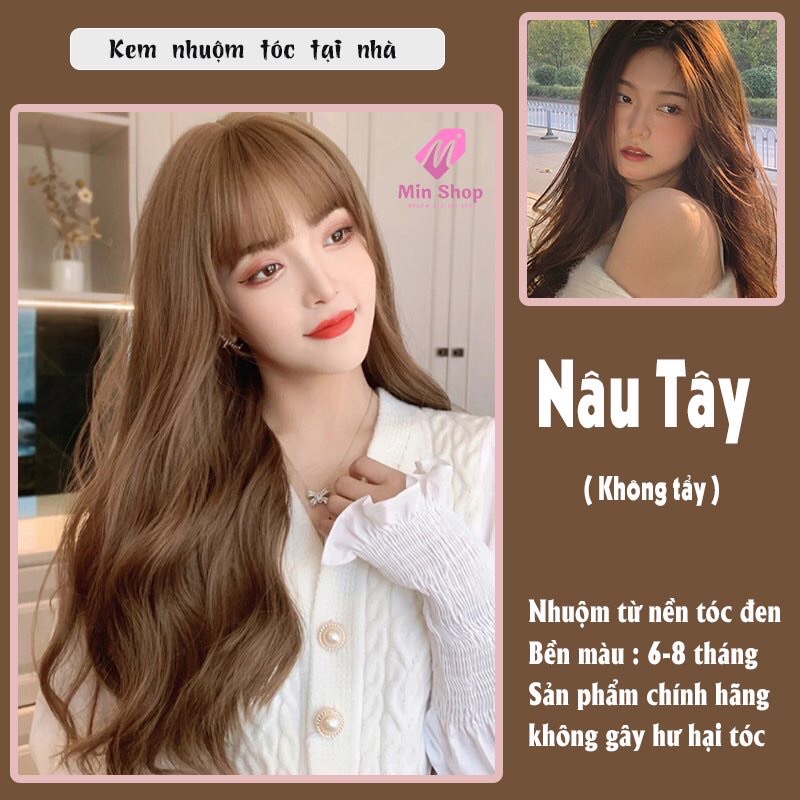 THUỐC NHUỘM TÓC MÀU NÂU TÂY(TẶNG TRỢ DƯỠNG + GĂNG TAY)