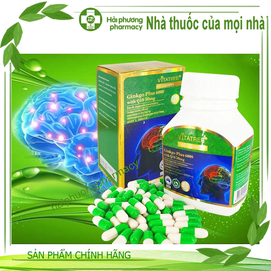Vitatree Gingko Plus 6000 With Q10 - Viên Uống Tăng Tuần Hoàn Não