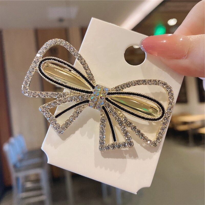 Kẹp Tóc Thiết Kế Hình Nơ Đính Ngọc Trai Thời Trang