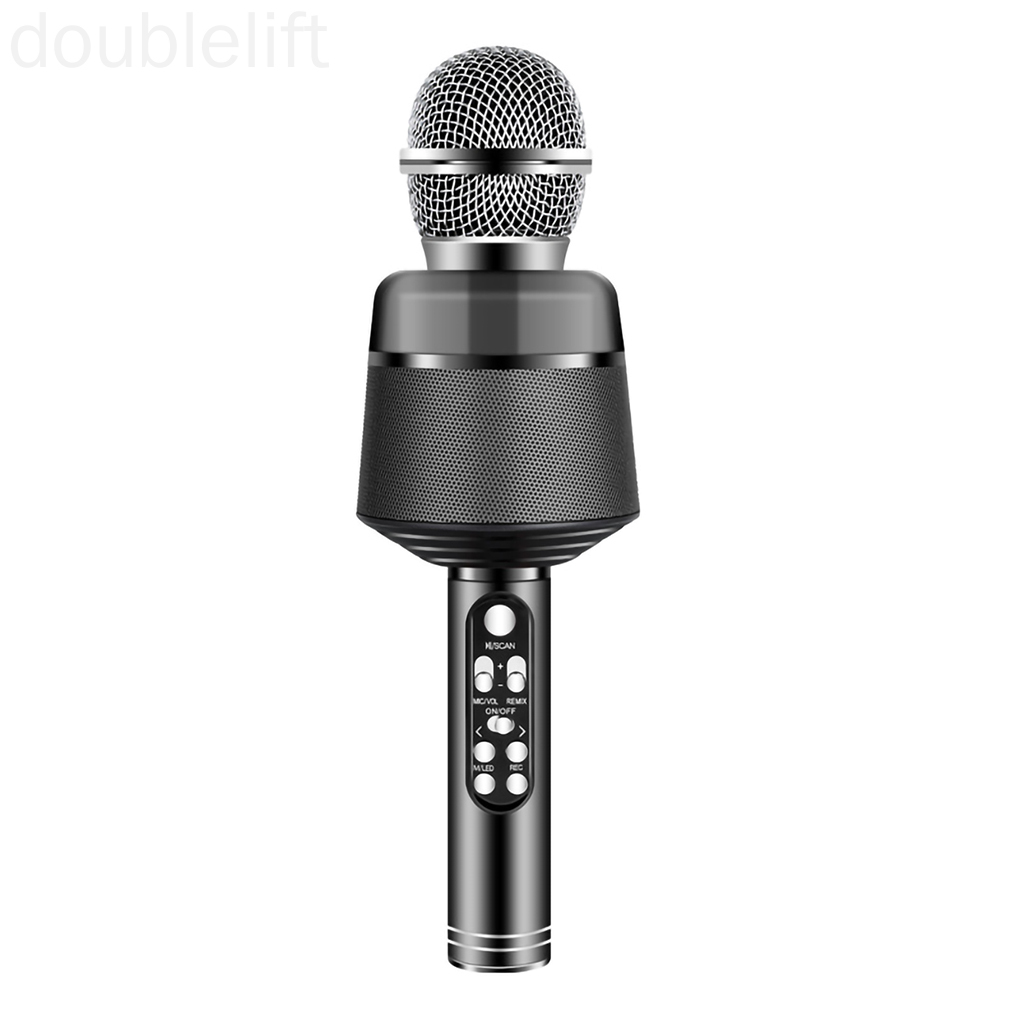 Bộ Micro Hát Karaoke Không Dây Có Đèn Led Kết Nối Bluetooth V5.0