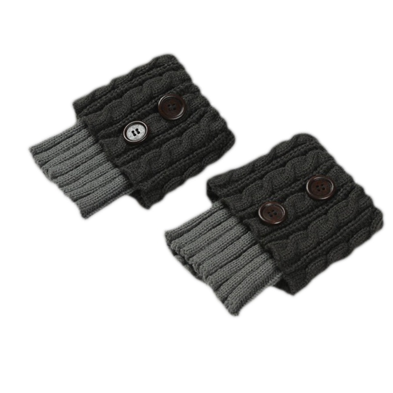 Youyo Vớ Dệt Kim Giữ Ấm Chân Ngắn Cài Nút Cho Nữ