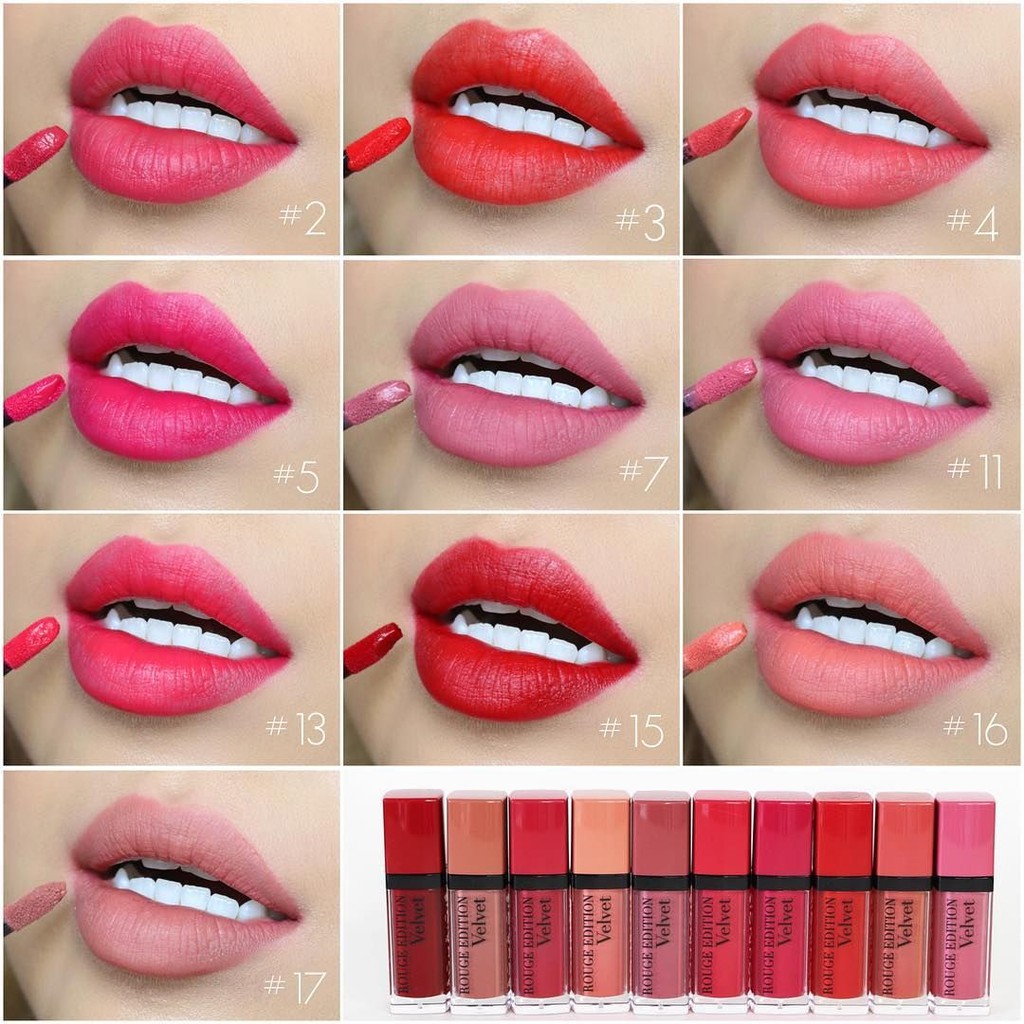 Son Kem Lì Bourjois Rouge Edition Velvet 07 Nude-Ist 08 Grand Cru 33 Brun'croyale 12 Beau Brun 15 Red-Volution 02 Frambo