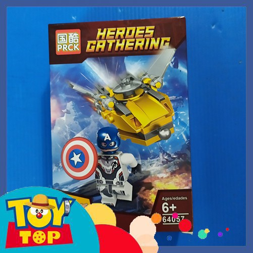 [Một hộp] Non lego đồ chơi xếp hình siêu anh hùng Captain, Iron Man, Thor, Ant-Man.... siêu anh hùng Marvel PRCK 64057