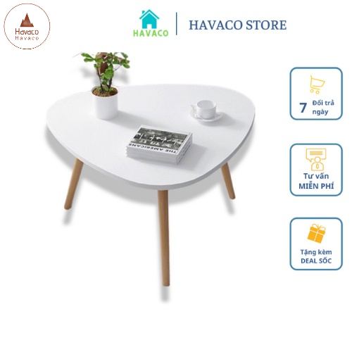 Bàn trà sofa ngồi bệt kiểu nhật hình ovan (tam giác) đường kính 60 cm