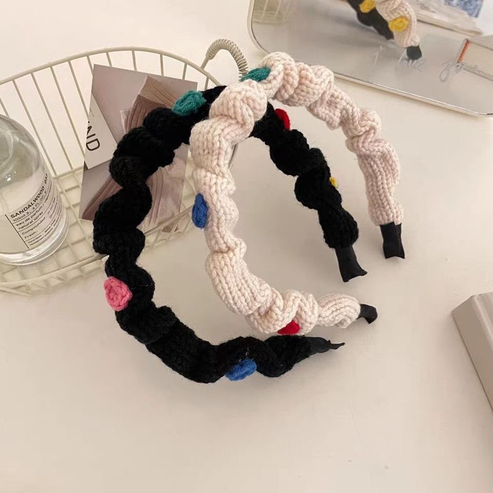 Băng đô vải len dệt kim màu kẹo đơn giản phong cách Hàn Quốc dễ thương cho nữ