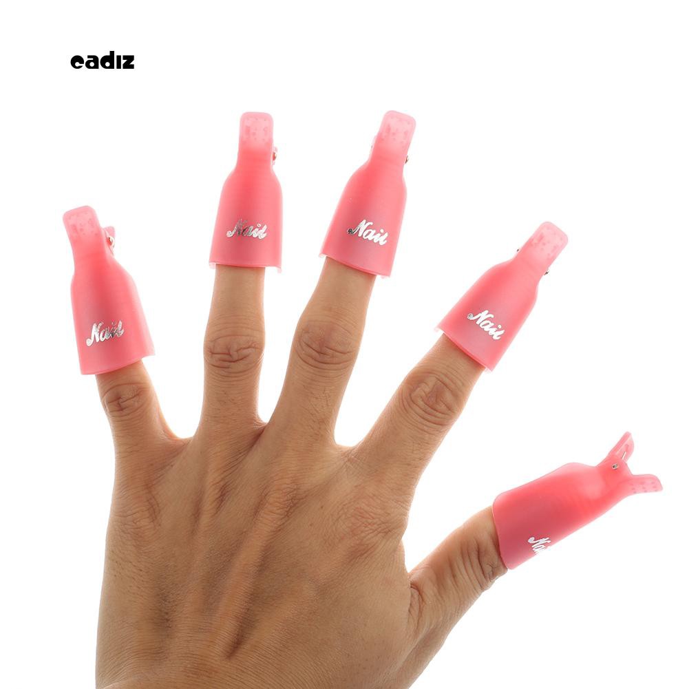 ✮10Pcs Plastic Acrylic Nail Art Soak Off Clip Cap UV Gel Polish Remover Wrap Tool