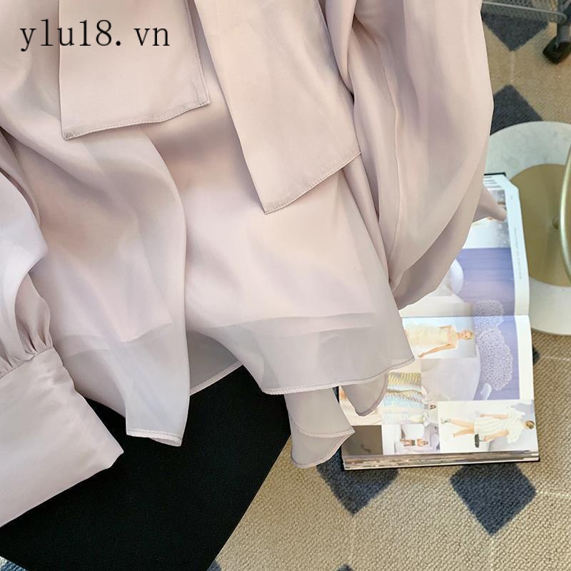 Áo Sơ Mi Vải Voan Thắt Nơ Phong Cách Pháp Thời Trang Mùa Xuân 2022
