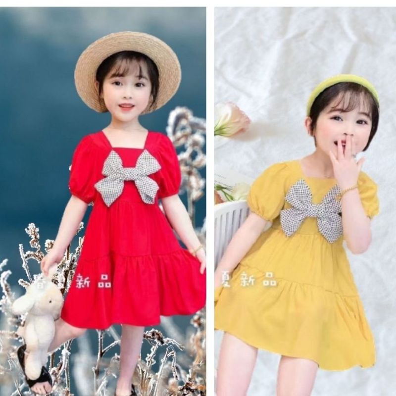 QUẦN ÁO TRẺ EM- ĐẦM XÒE ĐÍNH NƠ HÀNG NHẬP QC CHO BÉ GÁI TỪ 3 TUỔI ĐẾN 9 TUỔI