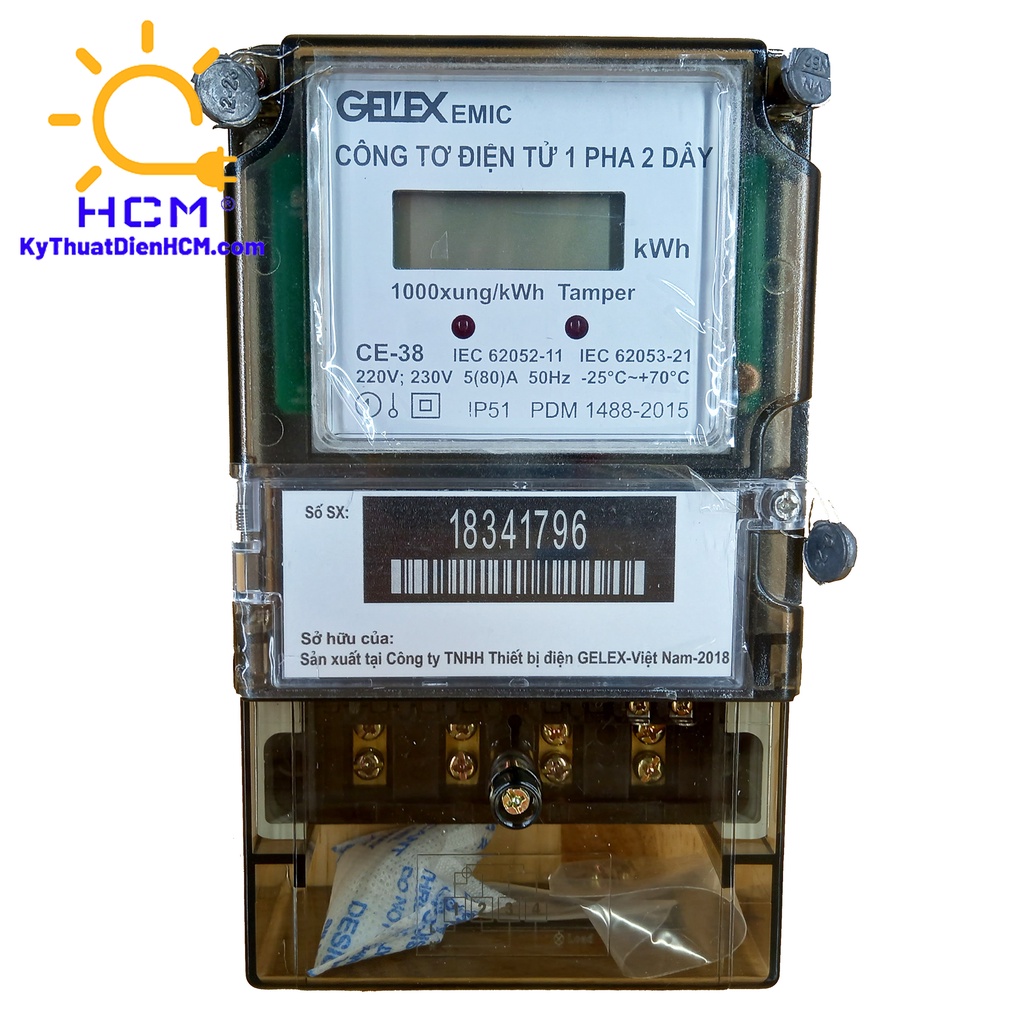 [HCM] Công tơ điện tử 1 pha GELEX CE-38