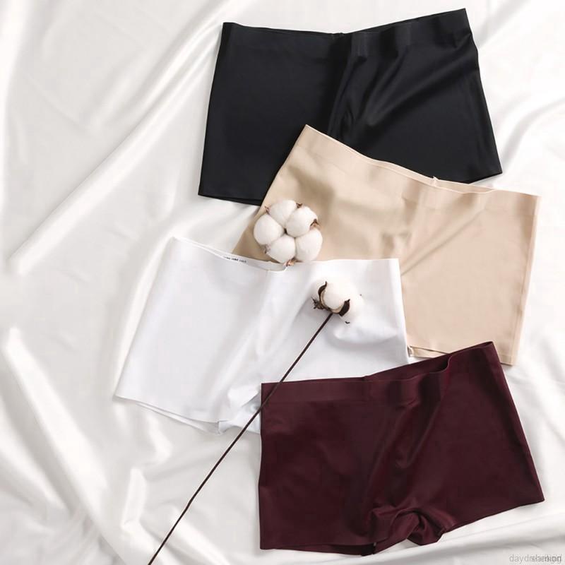 Quần Lót Boxer Không Đường May Màu Trơn Thời Trang Cho Nữ