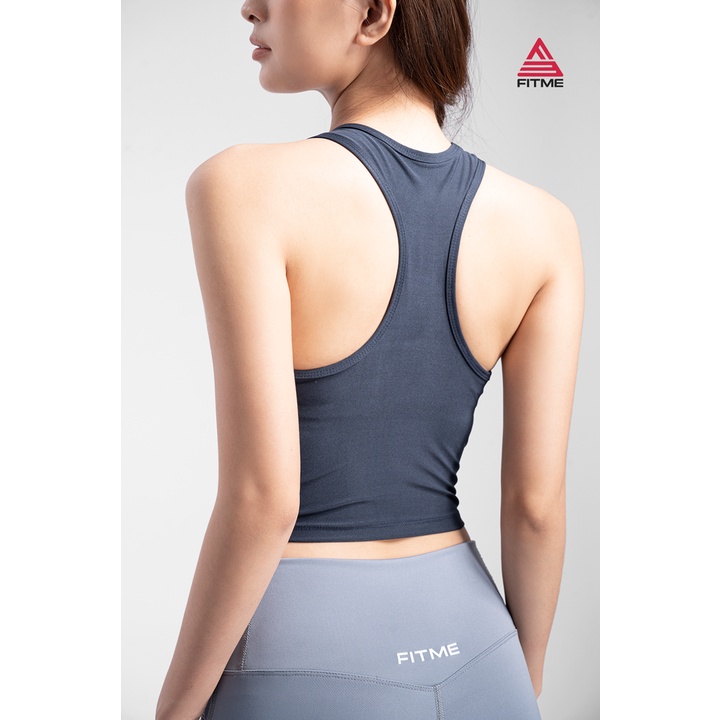 Áo croptop tập gym yoga nữ Fitme Meta form chất liệu thun cao cấp ôm body, thấm hút mồ hôi