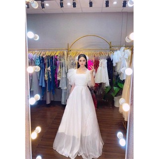 MARiVAN-ĐẦM MAXI TAY LOE CỔ VUÔNG