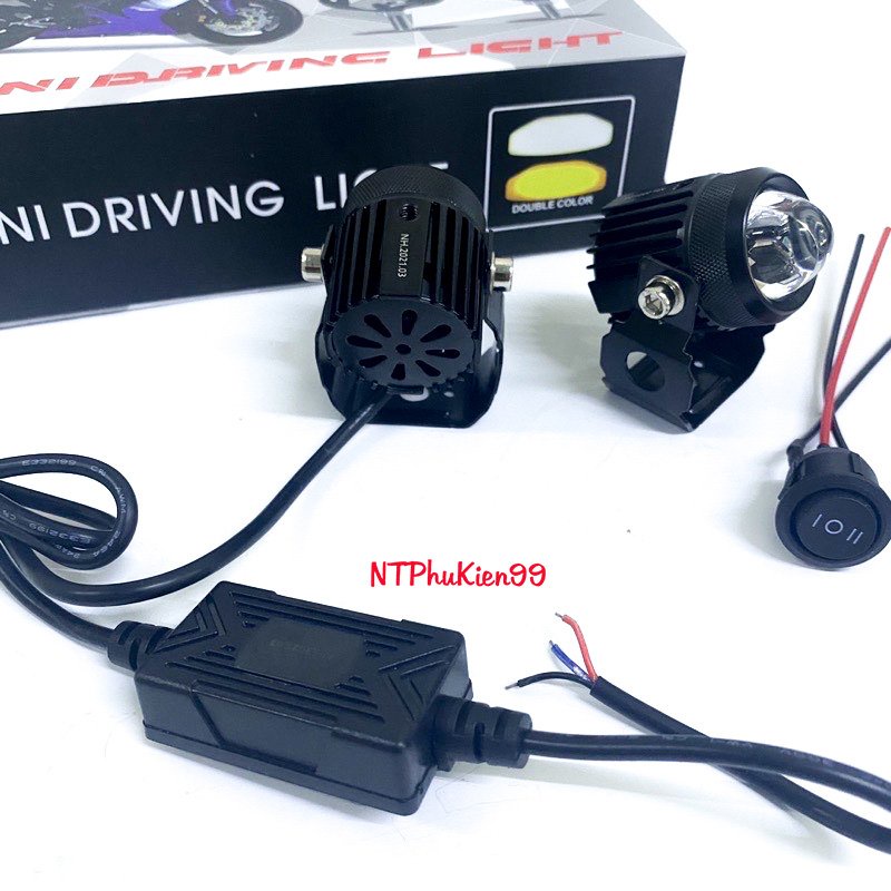 Đèn Led trợ sáng mini 2 nhiệt màu siêu sáng.Loại 1 Có Cục Nguồn giá 1 đèn
