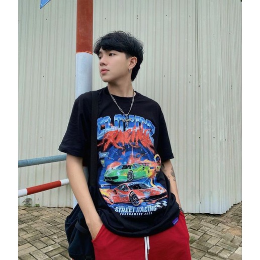 Áo thun tay lỡ local brand Clownz Racing T-shirt  unisex họa tiết xe đua form rộng, chất cotton | BigBuy360 - bigbuy360.vn