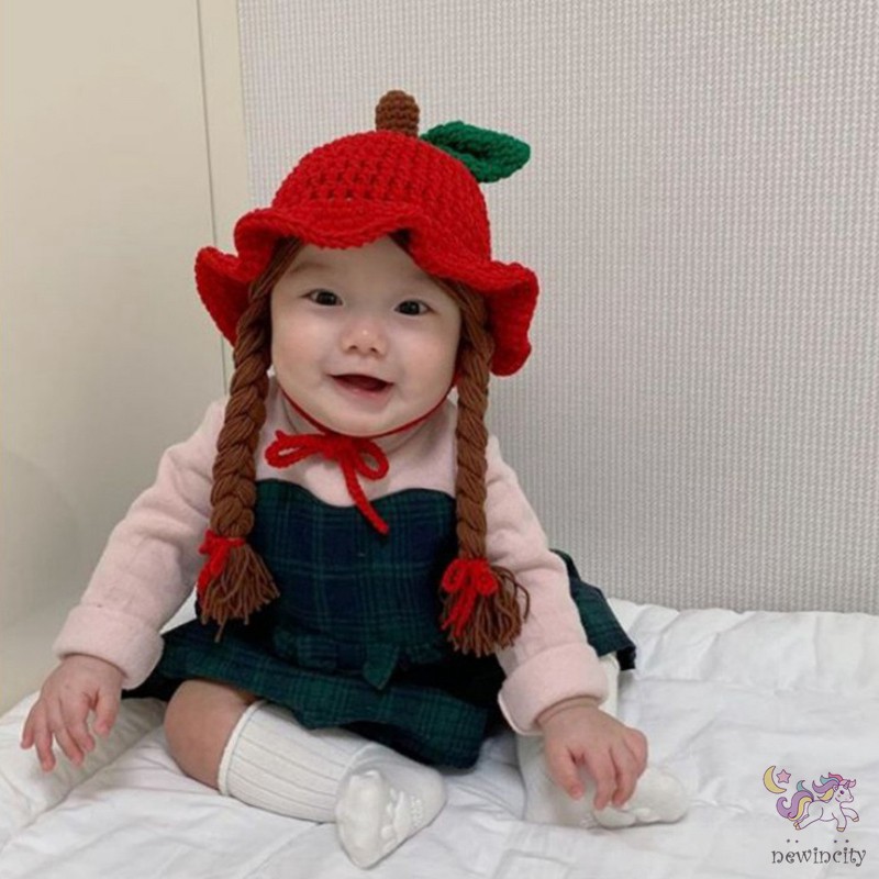 Mũ Len Trùm Tai Thiết Kế Dễ Thương Dành Cho Bé Gái