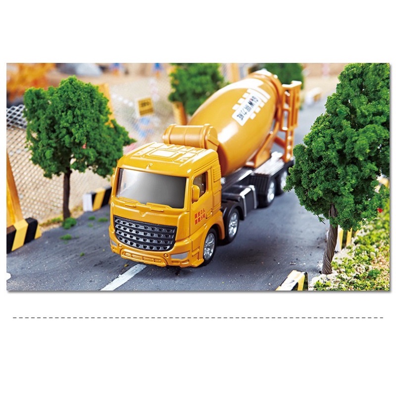 [CÓ HỘP] Xe Trộn Bê Tông  TEPOTA Đồ Chơi Bằng Kim Loại Đẹp Trục Quay 360 Độ Cho Bé Tăng Trí Tưởng Tượng X03XETRON