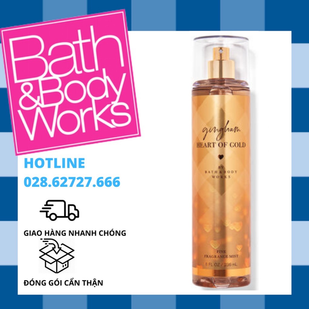 Xịt Thơm Bath And Body Works Body Mist - Gingham Heart Of Gold (236ml)