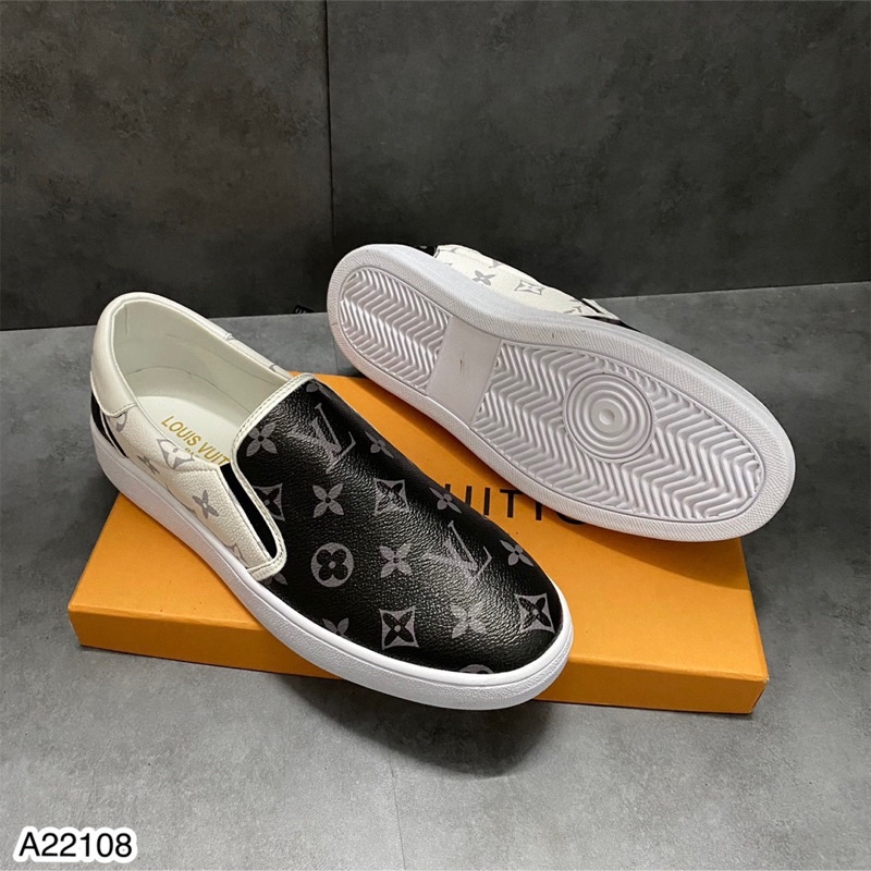 Giày lười nam Slip on hoạ tiết LV cao cấp hàng đẹp | BigBuy360 - bigbuy360.vn
