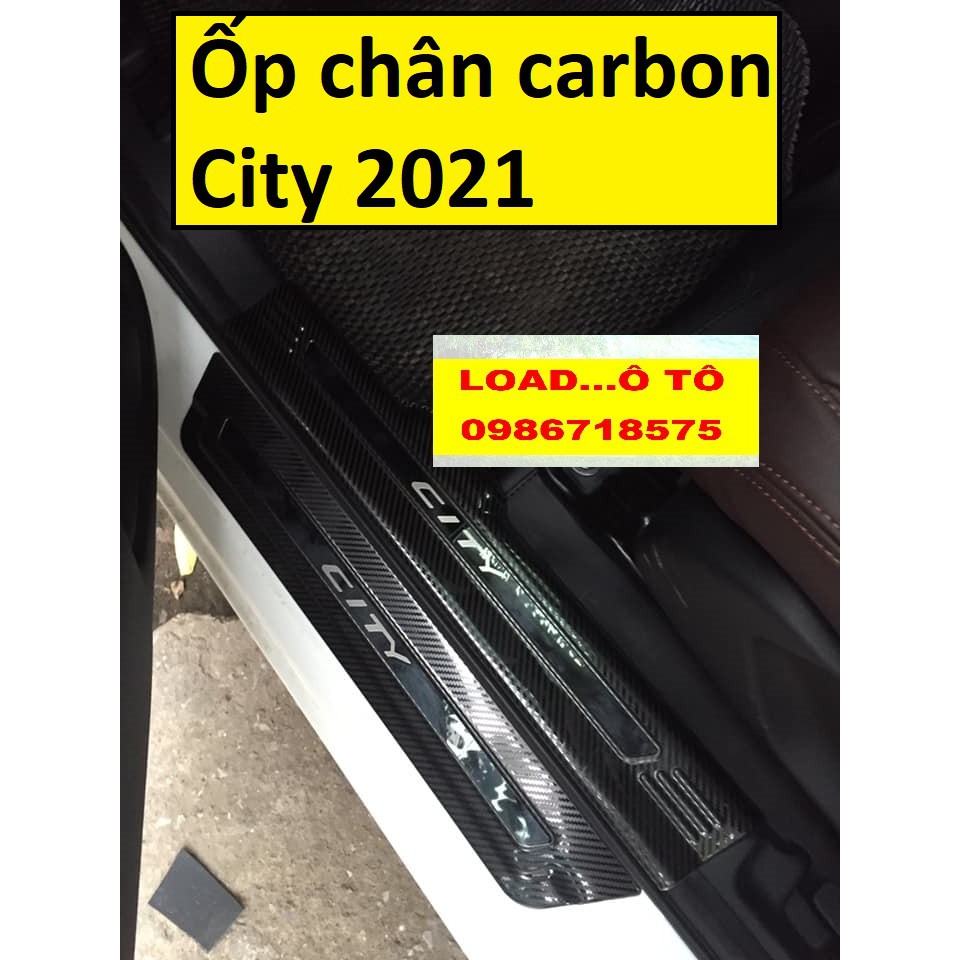 Ốp Chân Honda City 2021 Vân Carbon Cao Cấp