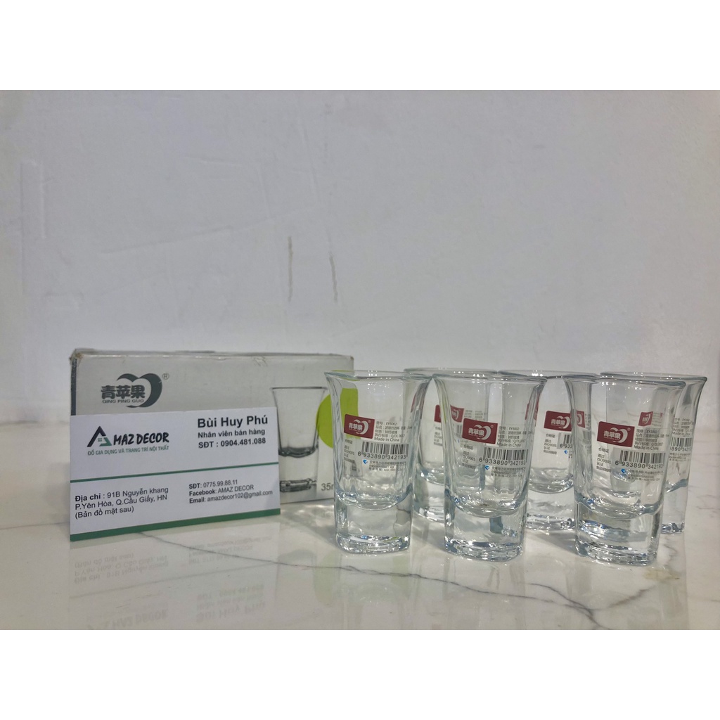 GIÁ SỈ TẠI XƯỞNG  Bộ 6ly uống rượu nhỏ 35ML cao cấp DELI GLASSWARE  thủy tinh đế dày đẹp cao cấp giá rẻ   EY3002