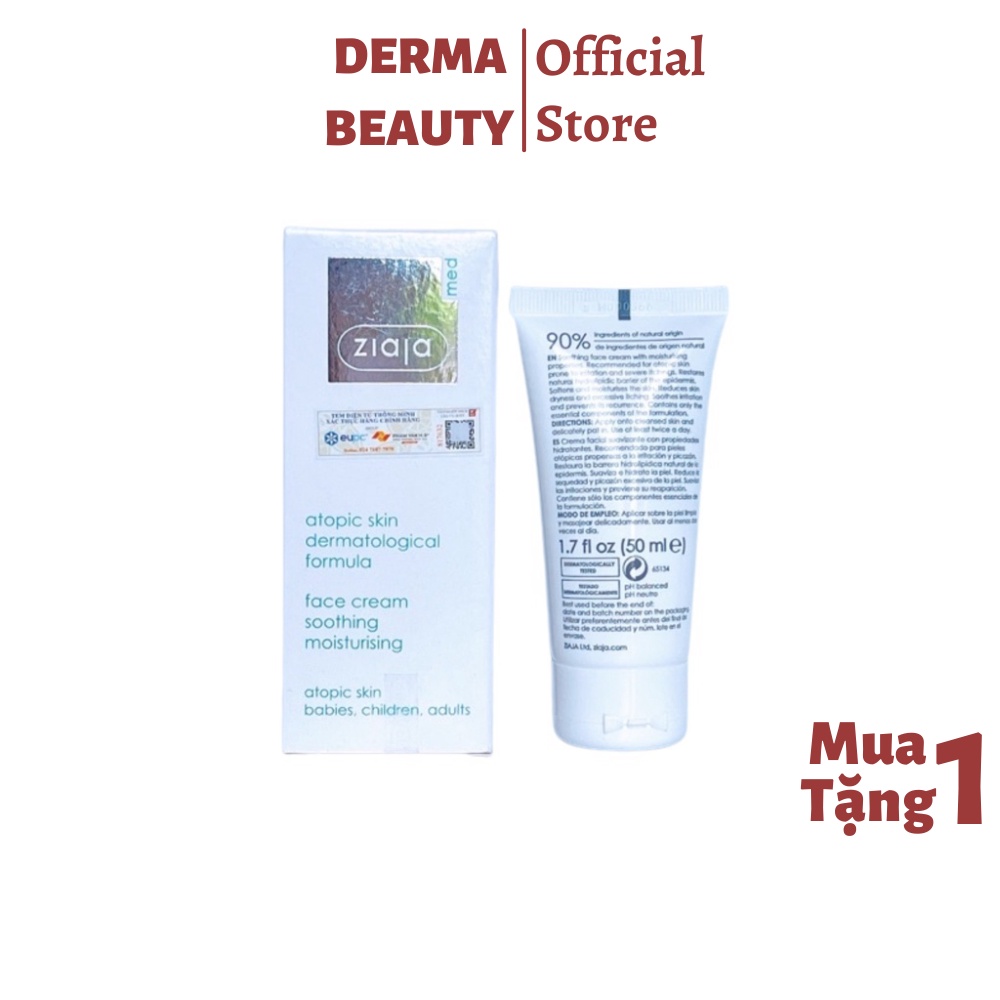 Kem dưỡng ẩm 5% Urê dịu nhẹ Ziaja Med Atopic Skin Dermatological Formula Atopy Ure 50ml