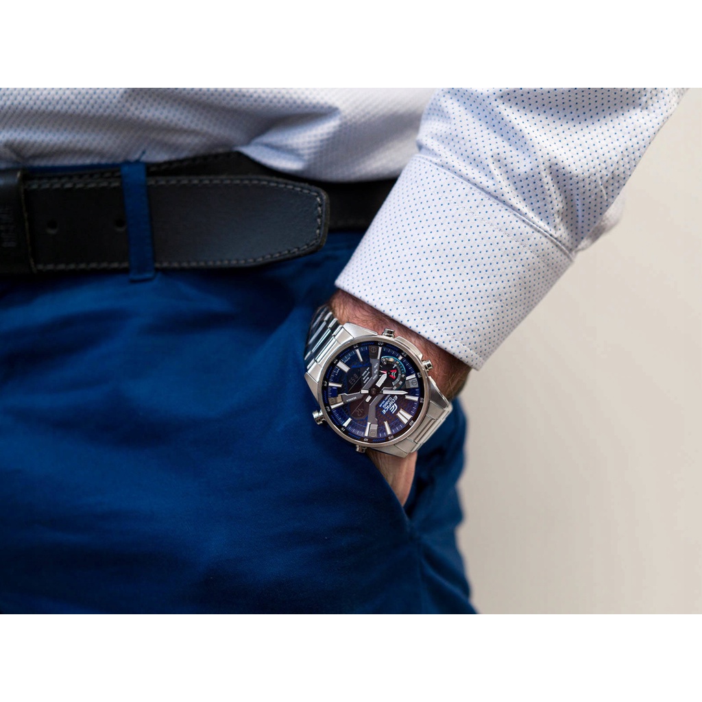 Đồng Hồ Nam Dây Thép Casio Edifice ECB-S100D-2ADF Chính Hãng - ECB-S100D-2A