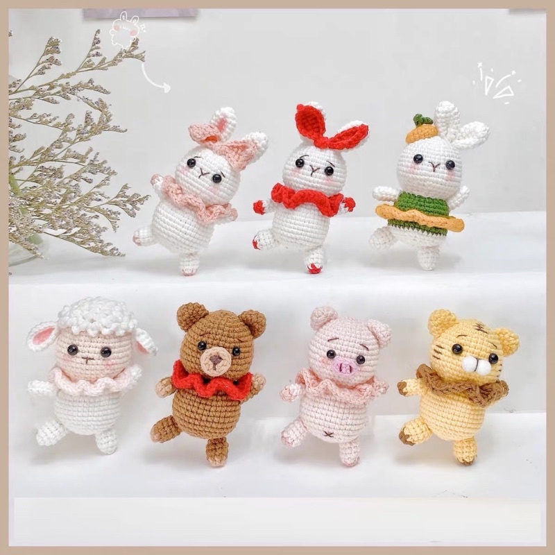 DIY Gói Nguyên Liệu Móc Len Thú Khiêu Vũ  - Quà Tặng Handmade Tự Làm Trang Trí Móc Khoá [Có hướng dẫn]