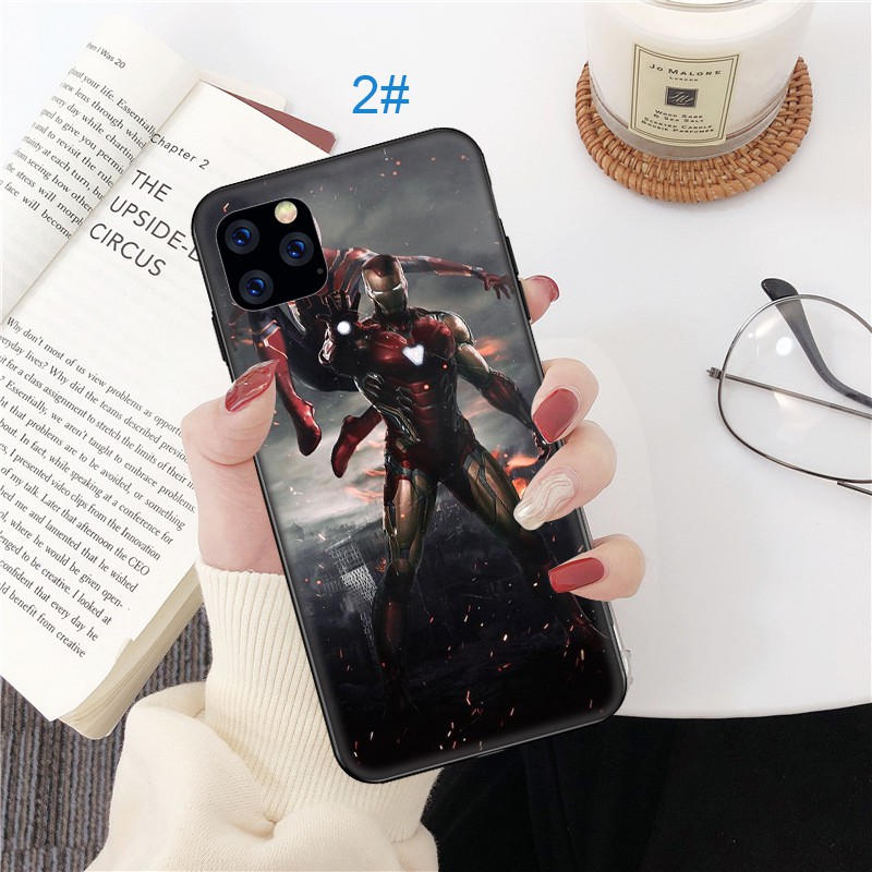 Ốp điện thoại dẻo in hình Marvel Avengers Spiderman Iron Man cho iPhone 5 5s Se 6 6S 7 8 Plus X XR Xs Max MD134