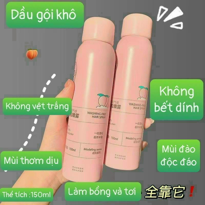 Xịt Gội đầu khô nội địa trung 3 Tầng , Bồng bềnh Suốt 8 Tiếng, Không Dầu Bết Dính