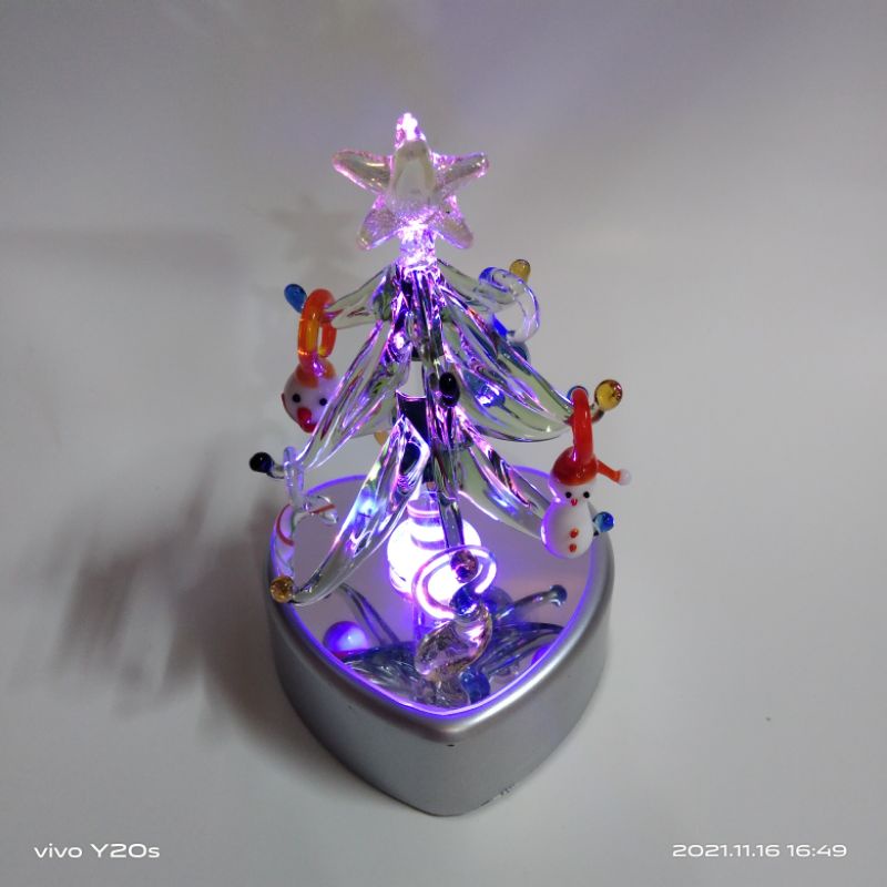 Cây thông thủy tinh trang trí/trưng bày Noel