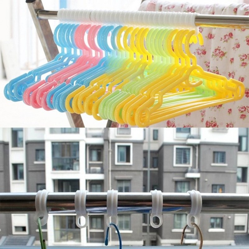 Bộ 10 Móc Nhựa Phơi Quần Áo Nhiều Màu Sắc