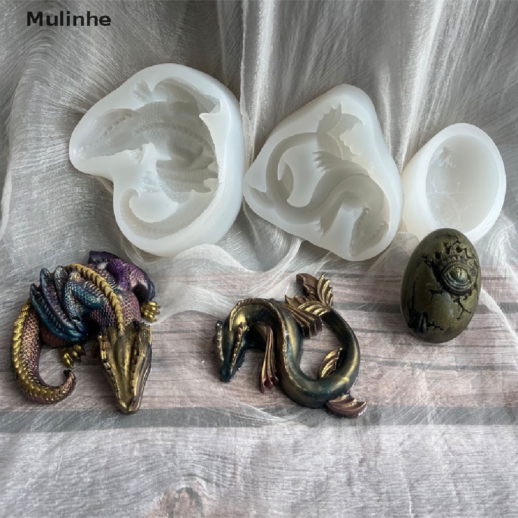 Khuôn Silicone Làm Đất Sét Xi Măng Hình Rồng