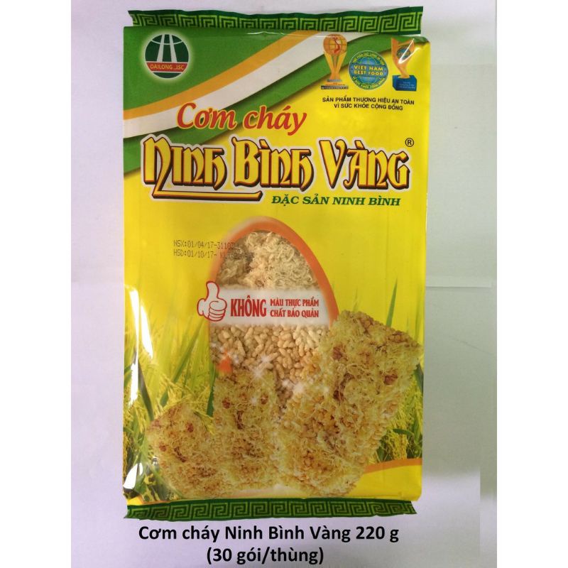 (BÁN SỈ) Cơm cháy Ninh Bình Vàng 220g- Đặc sản Ninh Bình(Giòn tan, đậm đà)