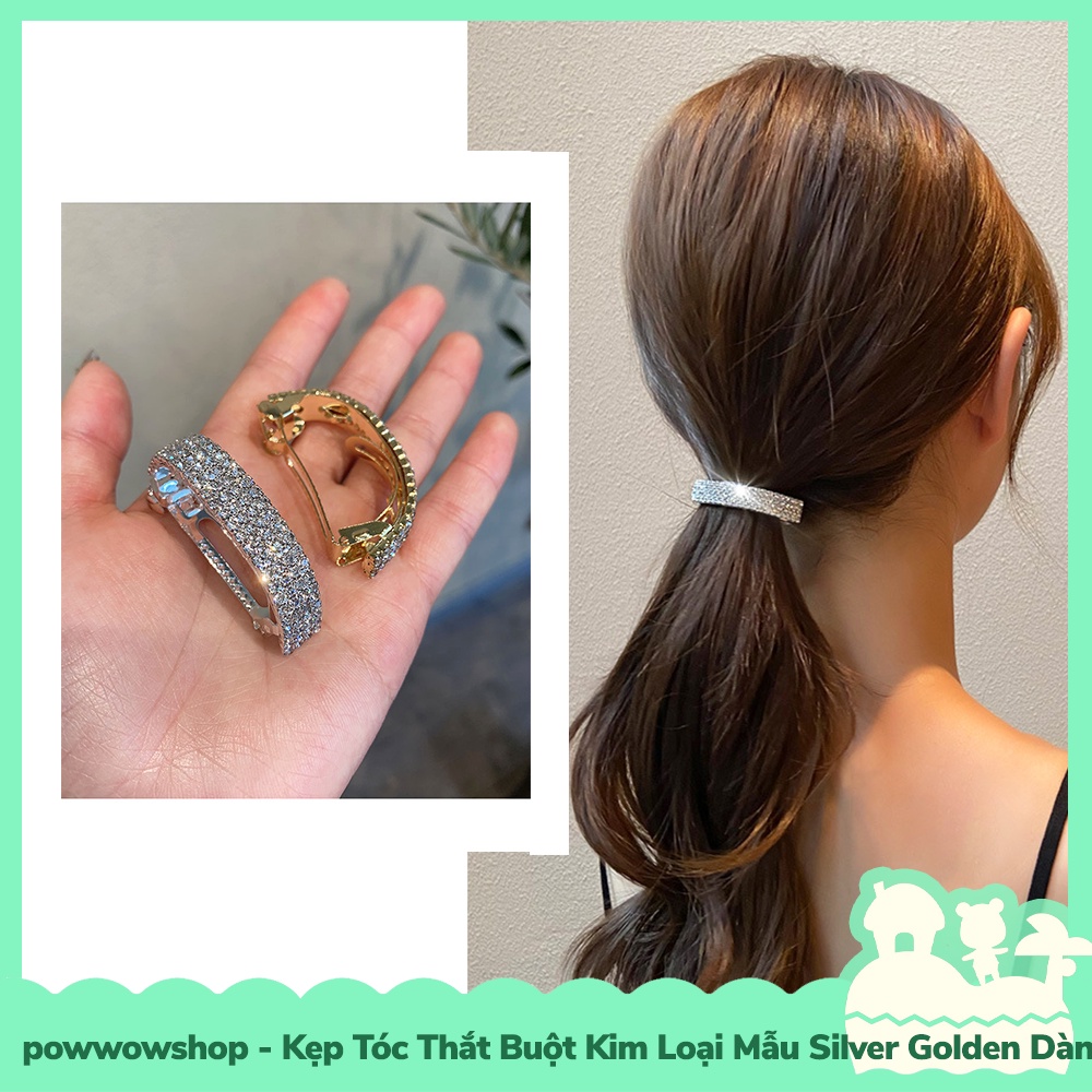 [Sẵn VN - Hỏa Tốc] Kẹp Tóc Vòng Kim Loại Màu Golden &amp; Silver Dành Cho Nữ