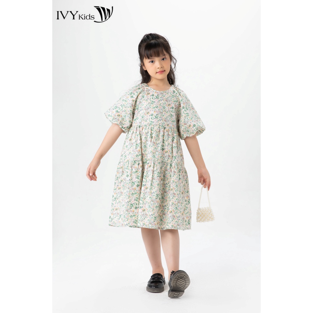 Đầm babydoll tay bồng bé gái IVY moda MS 48G1530