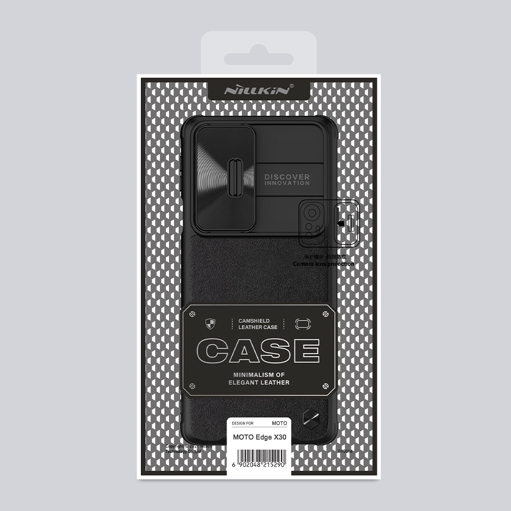 Ốp Điện Thoại Nillkin Bằng Da Màu Trơn Chống Sốc Có Nắp Trượt Bảo Vệ Camera Cho Motorola Edge X30