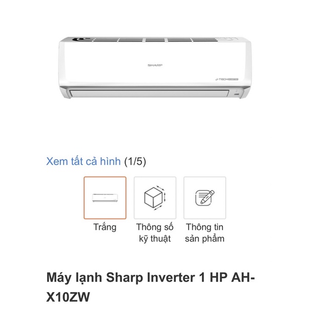 Máy lạnh Sharp Inverter 1 HP AH-X10ZW