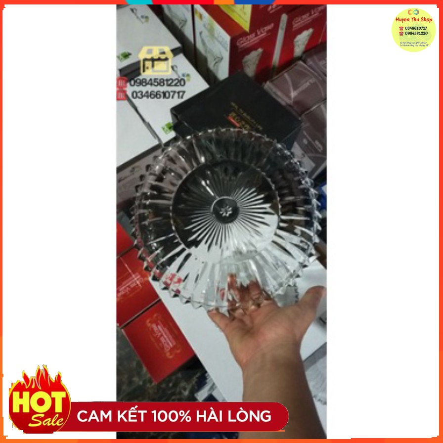 Khay thủy tinh pha lê 30cm đựng hoa quả cốc chén