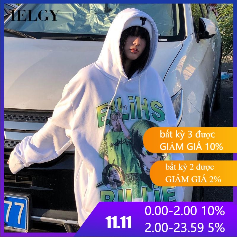 Áo hoodie in họa tiết đường phố cá tính cho nữ