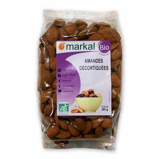 Organic - hạt hạnh nhân hữu cơ đã tách vỏ cứng markal 250g
